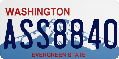 WA license plate ASS8840
