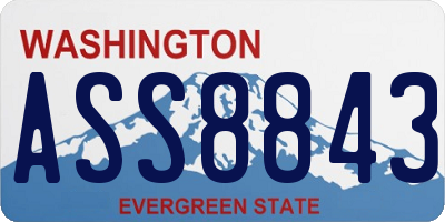 WA license plate ASS8843