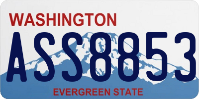 WA license plate ASS8853