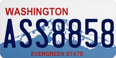 WA license plate ASS8858