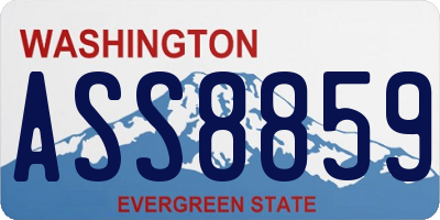 WA license plate ASS8859