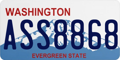 WA license plate ASS8868