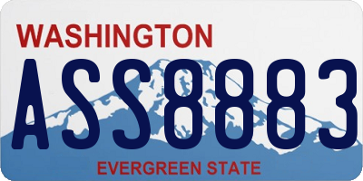 WA license plate ASS8883