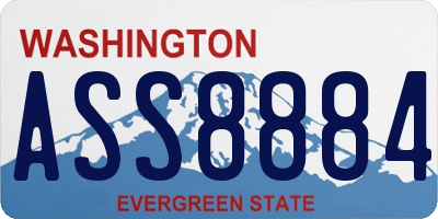 WA license plate ASS8884