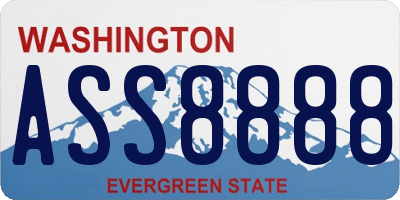 WA license plate ASS8888