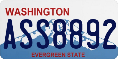 WA license plate ASS8892