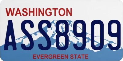 WA license plate ASS8909