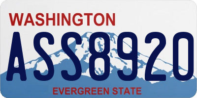 WA license plate ASS8920