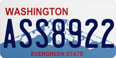 WA license plate ASS8922