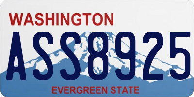 WA license plate ASS8925