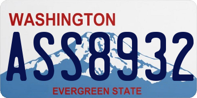 WA license plate ASS8932