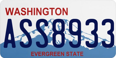 WA license plate ASS8933