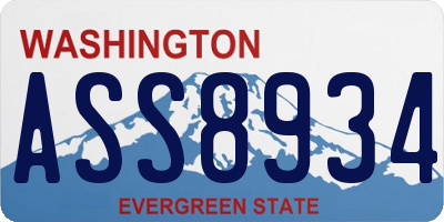 WA license plate ASS8934