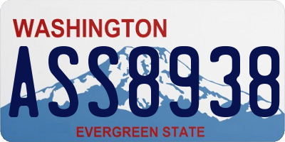 WA license plate ASS8938