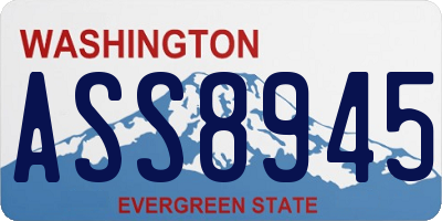 WA license plate ASS8945