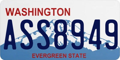 WA license plate ASS8949