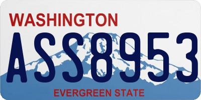 WA license plate ASS8953
