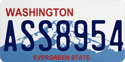 WA license plate ASS8954