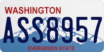 WA license plate ASS8957
