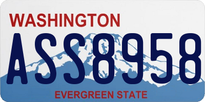 WA license plate ASS8958