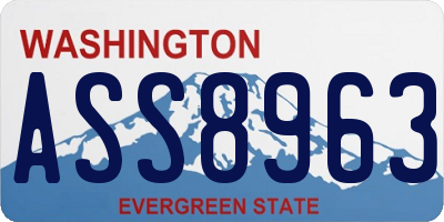 WA license plate ASS8963