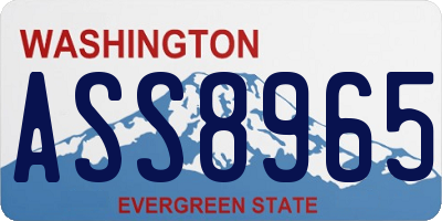 WA license plate ASS8965