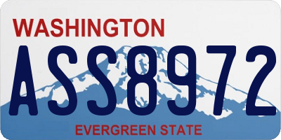 WA license plate ASS8972