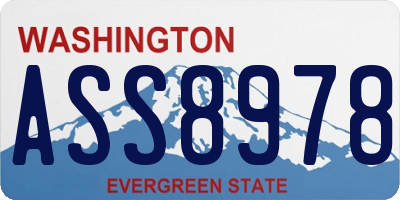 WA license plate ASS8978