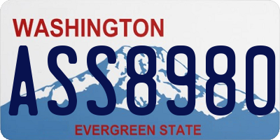 WA license plate ASS8980