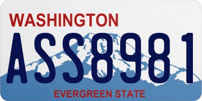 WA license plate ASS8981
