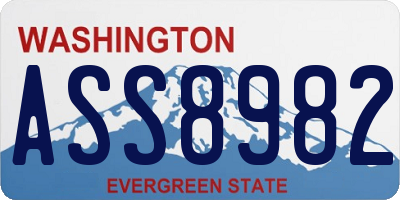 WA license plate ASS8982