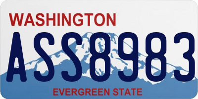 WA license plate ASS8983