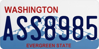 WA license plate ASS8985