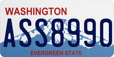 WA license plate ASS8990
