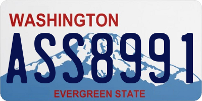WA license plate ASS8991