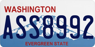 WA license plate ASS8992