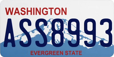 WA license plate ASS8993