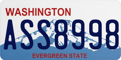 WA license plate ASS8998