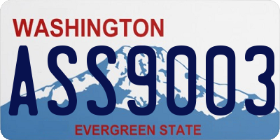 WA license plate ASS9003