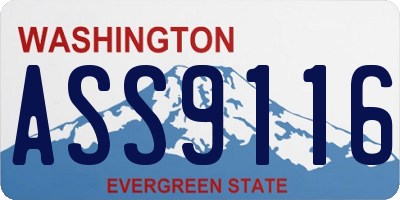 WA license plate ASS9116