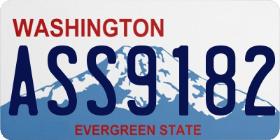WA license plate ASS9182