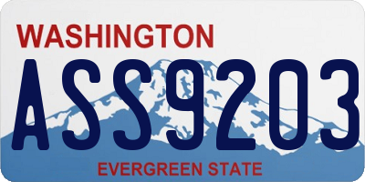 WA license plate ASS9203