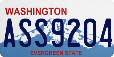 WA license plate ASS9204