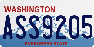 WA license plate ASS9205