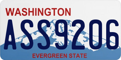 WA license plate ASS9206