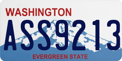 WA license plate ASS9213