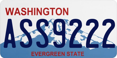 WA license plate ASS9222