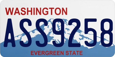 WA license plate ASS9258