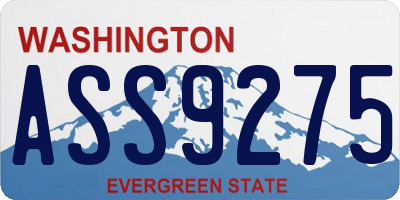 WA license plate ASS9275
