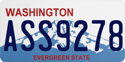 WA license plate ASS9278